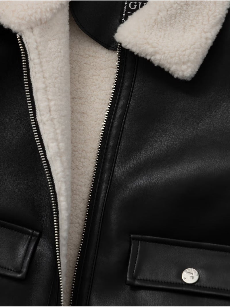 Giacca in similpelle - guess kids Nero - Kiabi