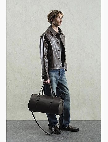 Giacca in similpelle con bottoni giesto