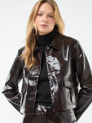 Giacca in similpelle effetto "pelle di serpente"