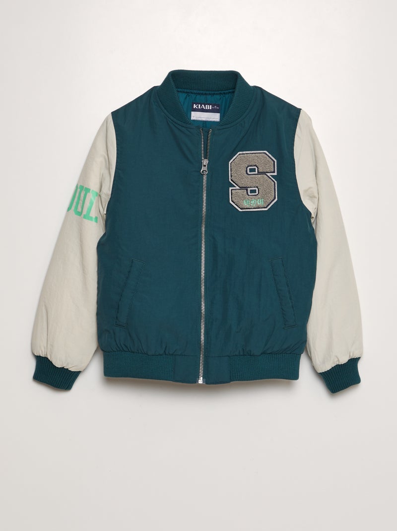 Giubbotto Americano Giacca In Stile College Americano VERDE Kiabi