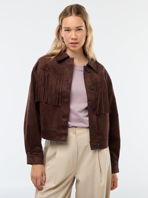 Giacca in suede con frange taglio corto - Kiabi