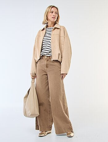 Giacca in ecamoscio tinta unita