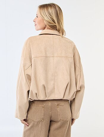 Giacca in ecamoscio tinta unita