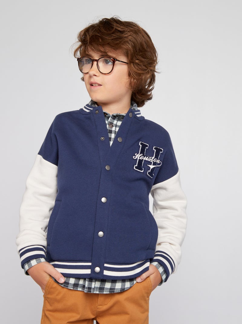 Abito Ragazza In Stile College Con Righe Viola, Completo Con Giacca Inclusa, Look Scolastico Alla Moda - copertina