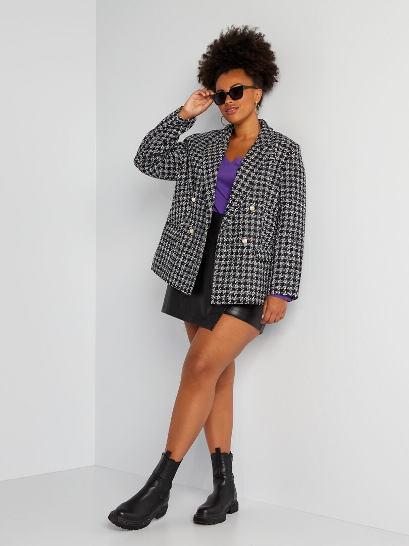 Giacca in tweed a quadri BIANCO - Kiabi