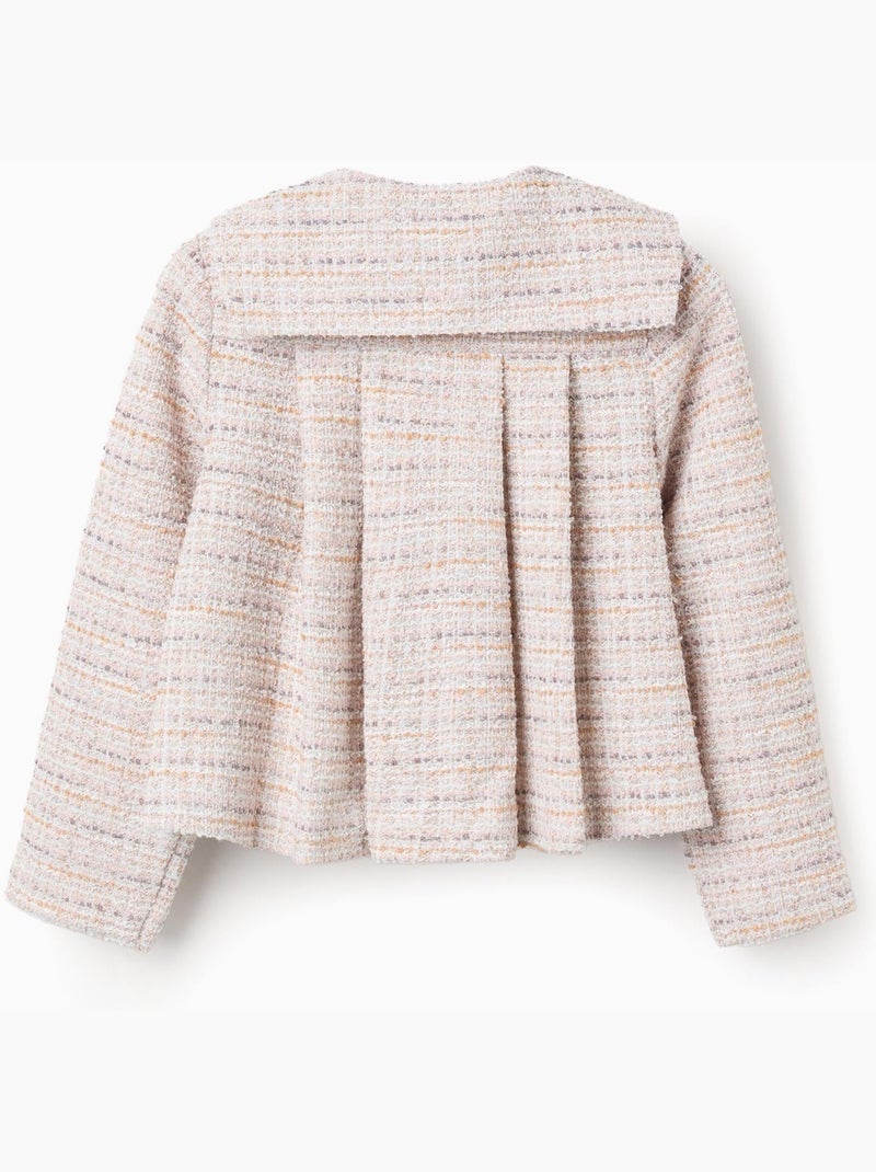Giacca in tweed con collar da marinaio e pieghe Rosa chiaro - Kiabi