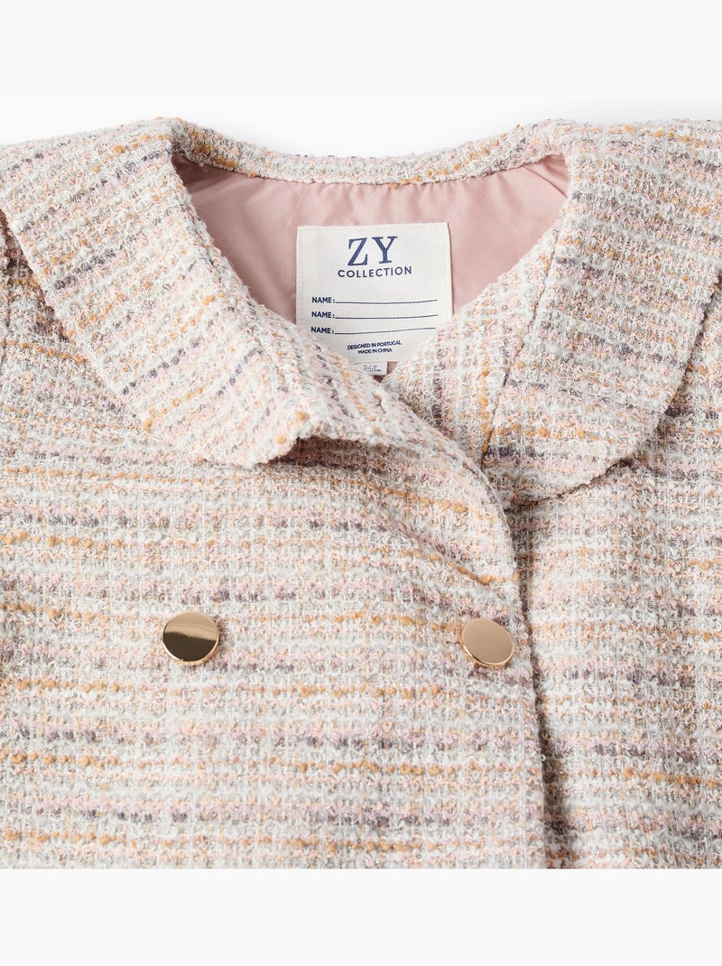 Giacca in tweed con collar da marinaio e pieghe Rosa chiaro - Kiabi