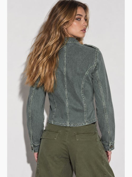 Giacca in twill con bottoni hiccup - Kiabi Giacca in twill con bottoni hiccup - Kiabi