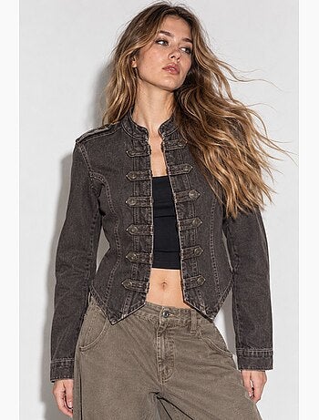 Giacca in twill con bottoni hiccup
