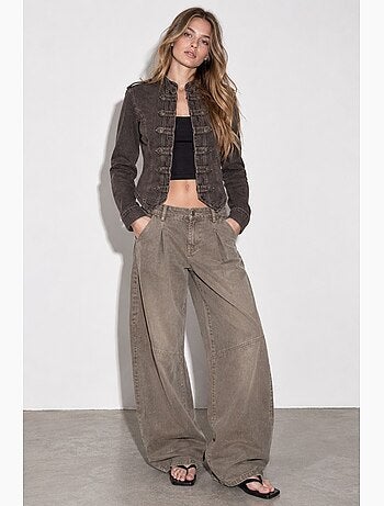 Giacca in twill con bottoni hiccup