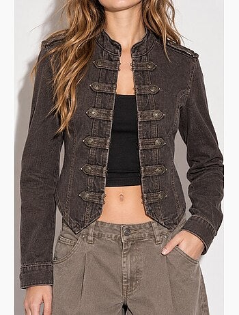 Giacca in twill con bottoni hiccup