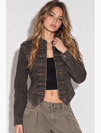 Giacca in twill con bottoni hiccup