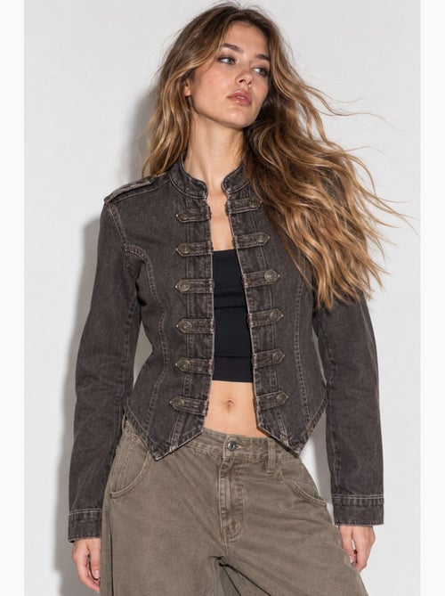 Giacca in twill con bottoni hiccup - Kiabi Giacca in twill con bottoni hiccup - Kiabi