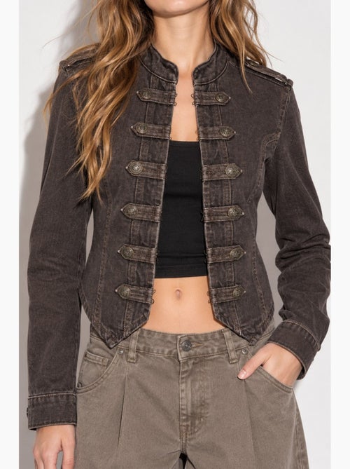 Giacca in twill con bottoni hiccup - Kiabi Giacca in twill con bottoni hiccup - Kiabi