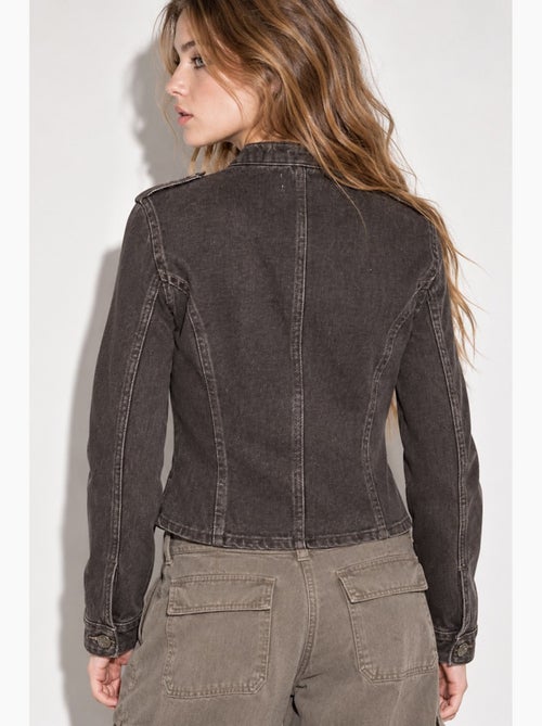 Giacca in twill con bottoni hiccup - Kiabi Giacca in twill con bottoni hiccup - Kiabi
