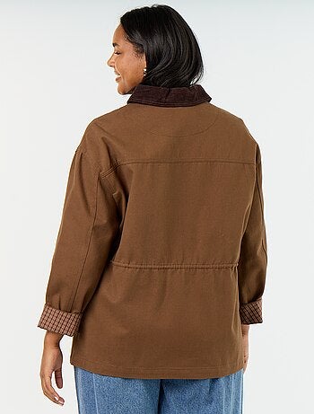 Giacca in twill con collo in velluto