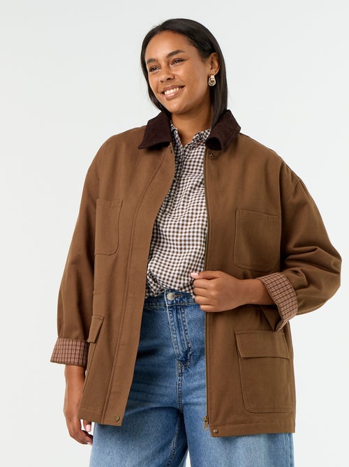 Giacca in twill con collo in velluto - Kiabi