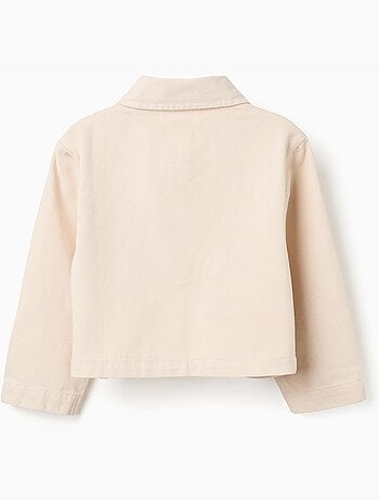 Giacca in twill con ricamo a punto croce