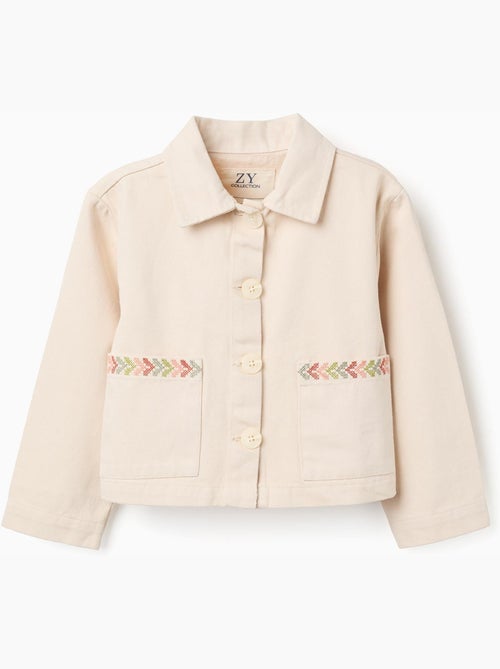 Giacca in twill con ricamo a punto croce - Kiabi