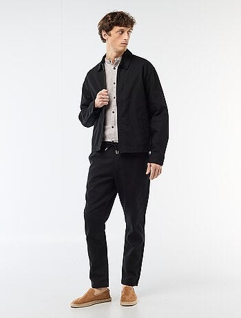 Giacca in twill con zip tinta unita