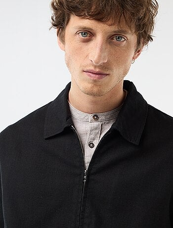 Giacca in twill con zip tinta unita