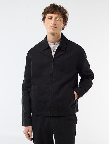 Giacca in twill con zip tinta unita