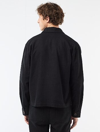 Giacca in twill con zip tinta unita