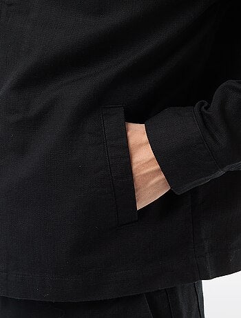 Giacca in twill con zip tinta unita