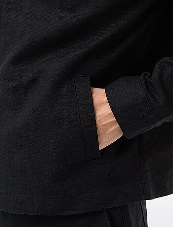 Giacca in twill con zip tinta unita