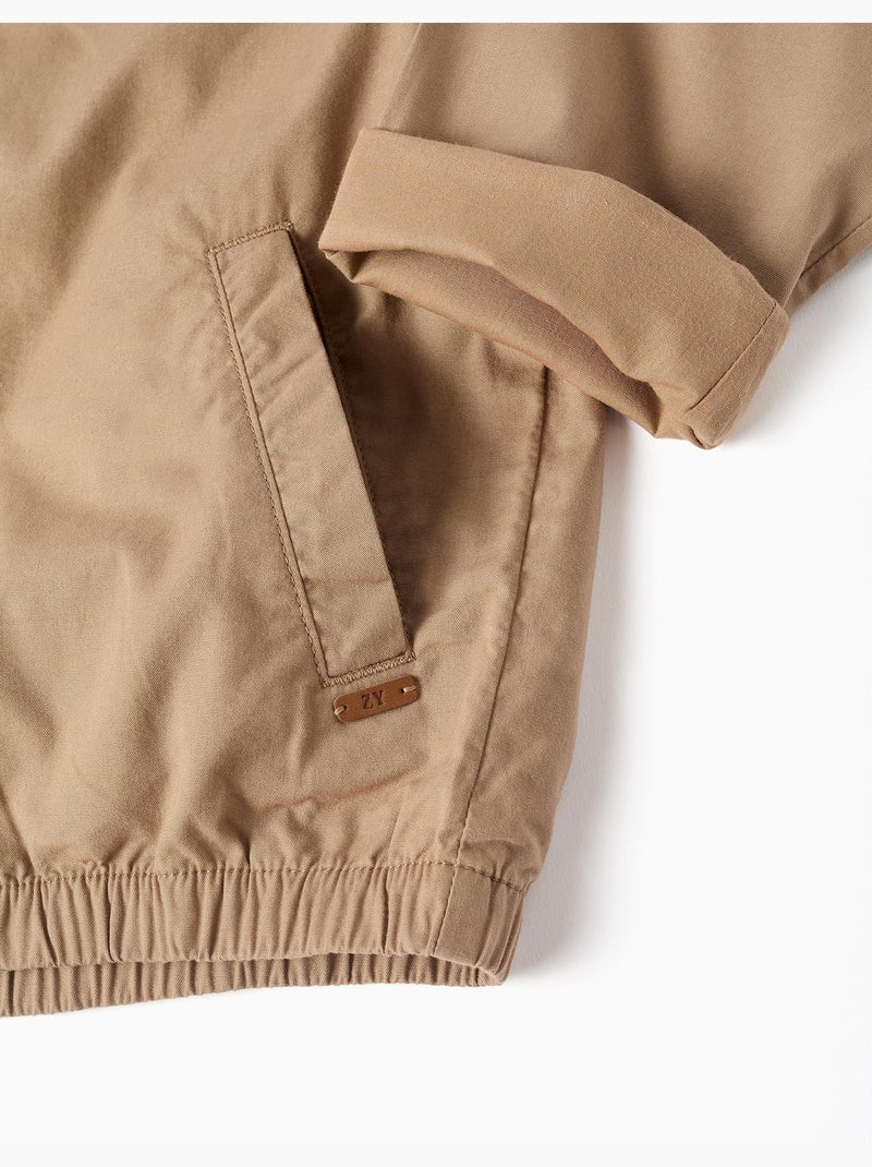 Giacca in twill di cotone con tasche Beige scuro - Kiabi