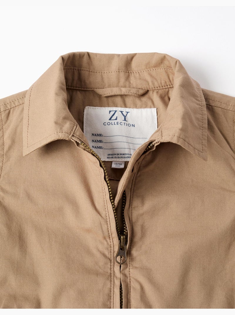 Giacca in twill di cotone con tasche Beige scuro - Kiabi