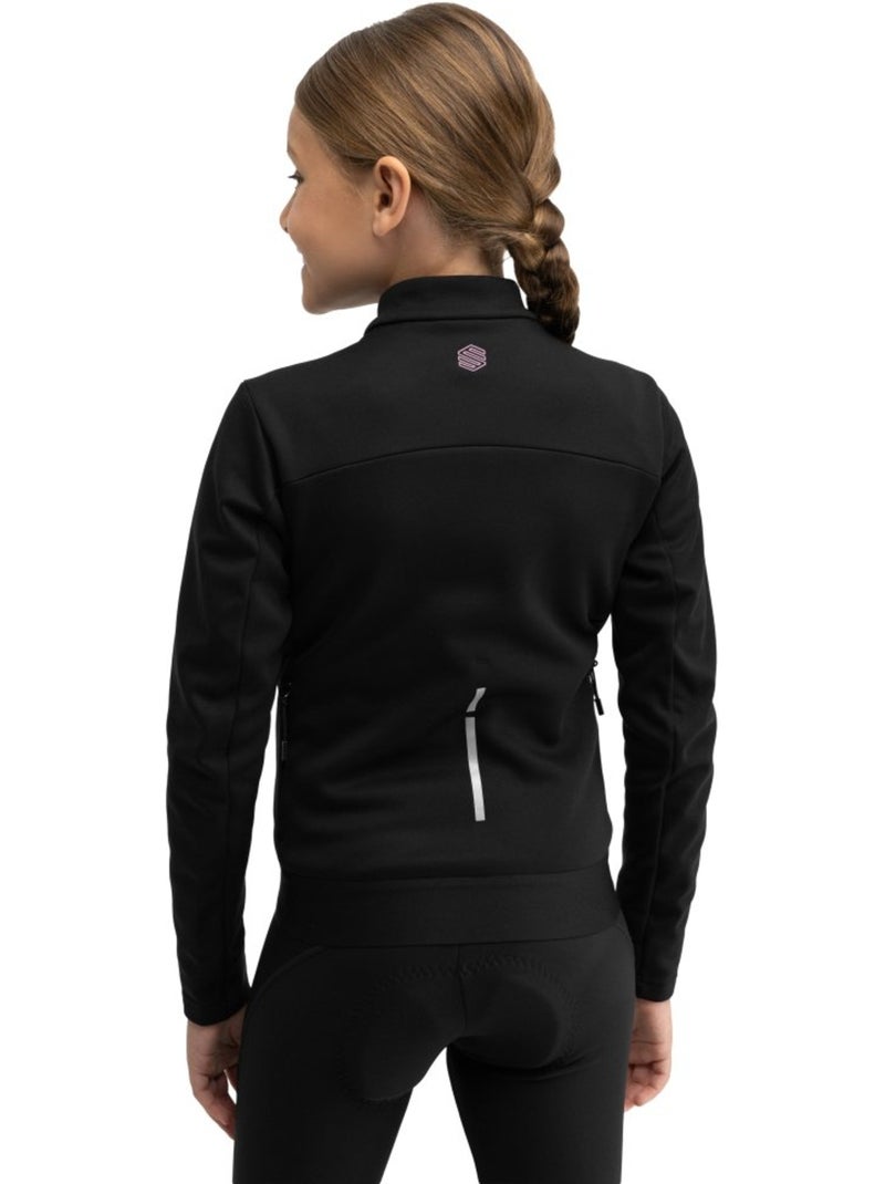 Giacca invernale softshell da ciclismo bambina ciclismo bambini e bambine k-core Nero - Kiabi