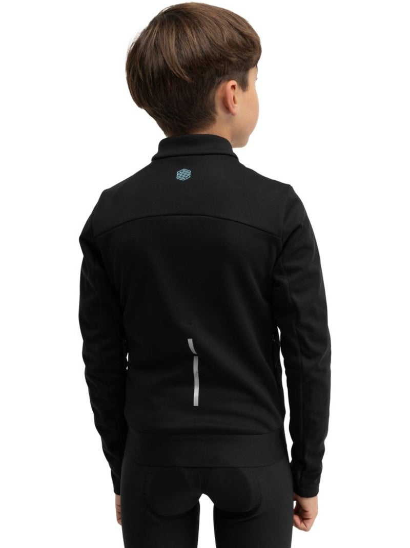 Giacca invernale softshell da ciclismo bambino ciclismo bambini e bambine k-core Nero - Kiabi