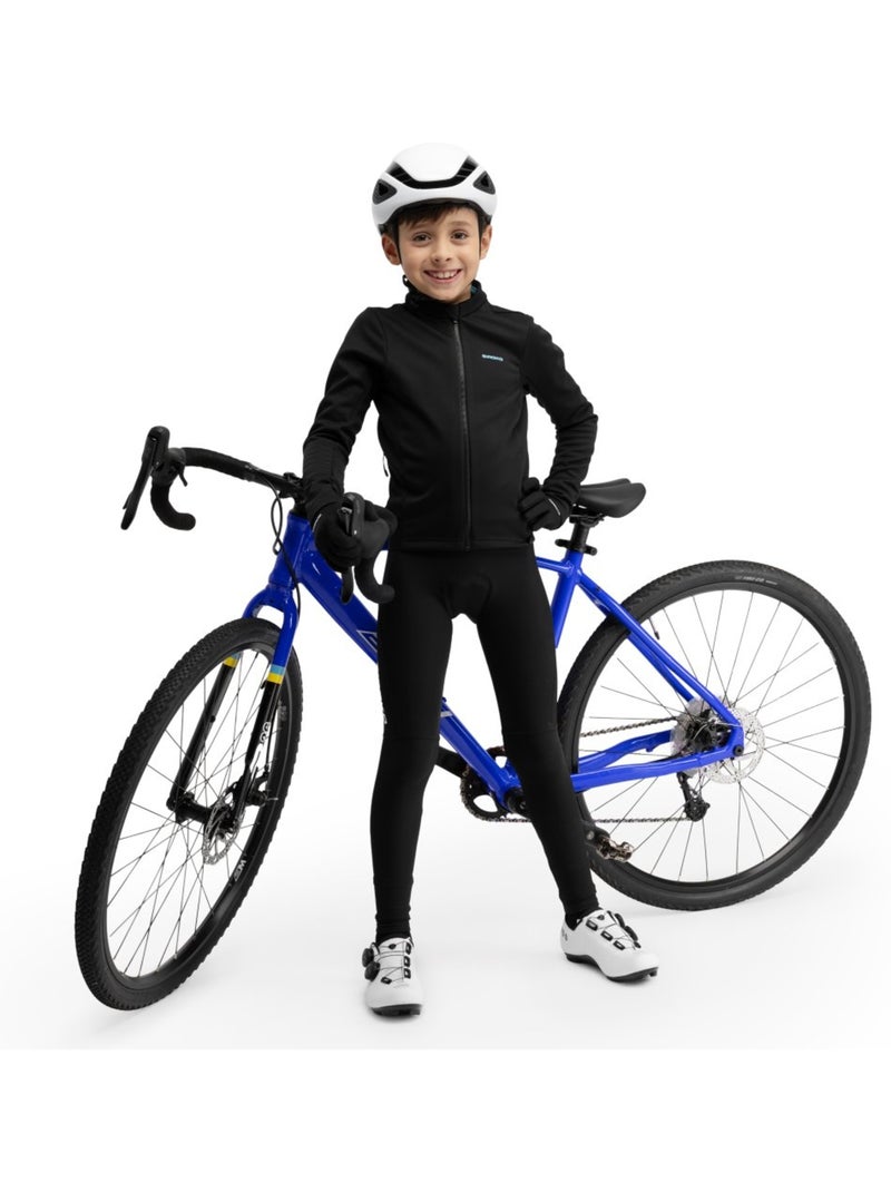 Giacca invernale softshell da ciclismo bambino ciclismo bambini e bambine k-core Nero - Kiabi