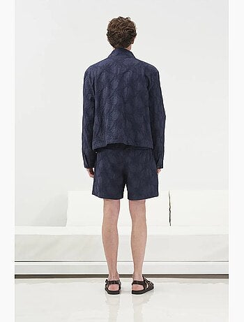 Giacca jacquard con bottoni giesto