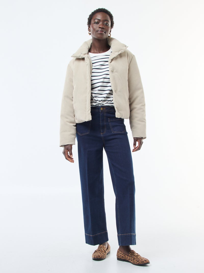 Giacca 'JDY' in tessuto a coste con collo avvolgente Beige - Kiabi