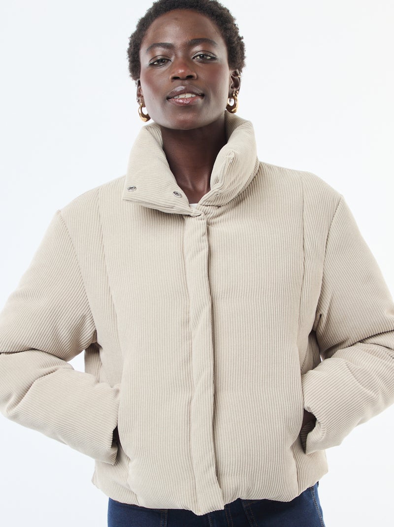 Giacca 'JDY' in tessuto a coste con collo avvolgente Beige - Kiabi