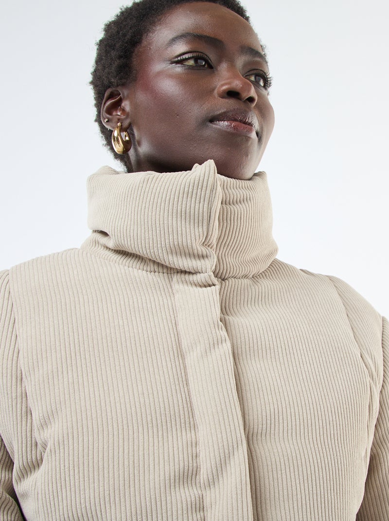 Giacca 'JDY' in tessuto a coste con collo avvolgente Beige - Kiabi