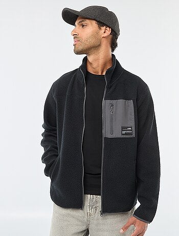 Giacca 'JJrebel' effetto montone con tasca a contrasto