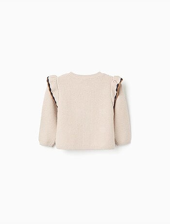 Giacca lavorata a maglia con crochet e volant b&s