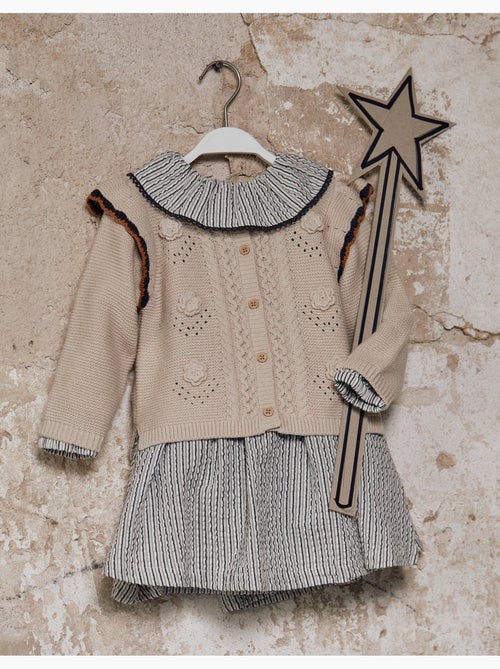 Giacca lavorata a maglia con crochet e volant b&s - Kiabi