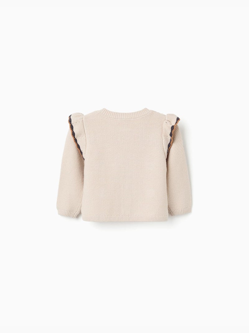 Giacca lavorata a maglia con crochet e volant b&s Beige chiaro - Kiabi