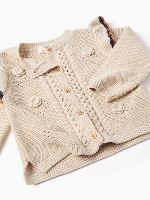 Giacca lavorata a maglia con crochet e volant b&s - Kiabi