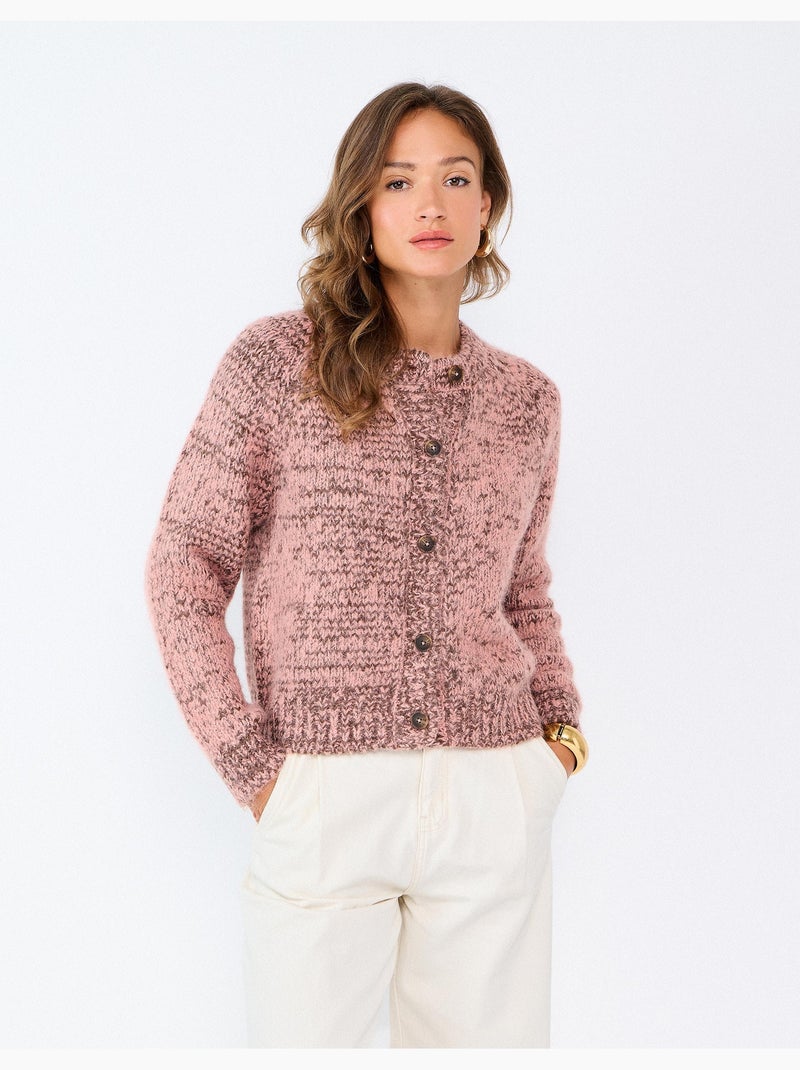 Giacca lavorata a maglia con lana, mo fashion Rosa - Kiabi