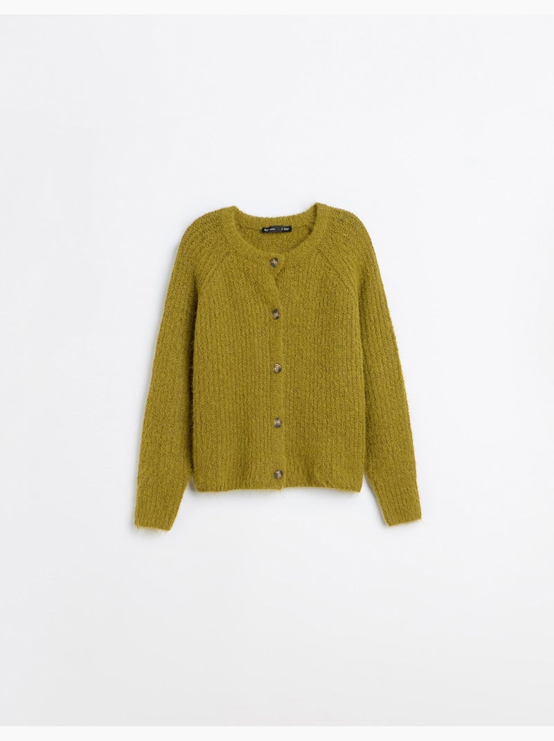 Giacca lavorata a maglia con lana, mo fashion Verde - Kiabi