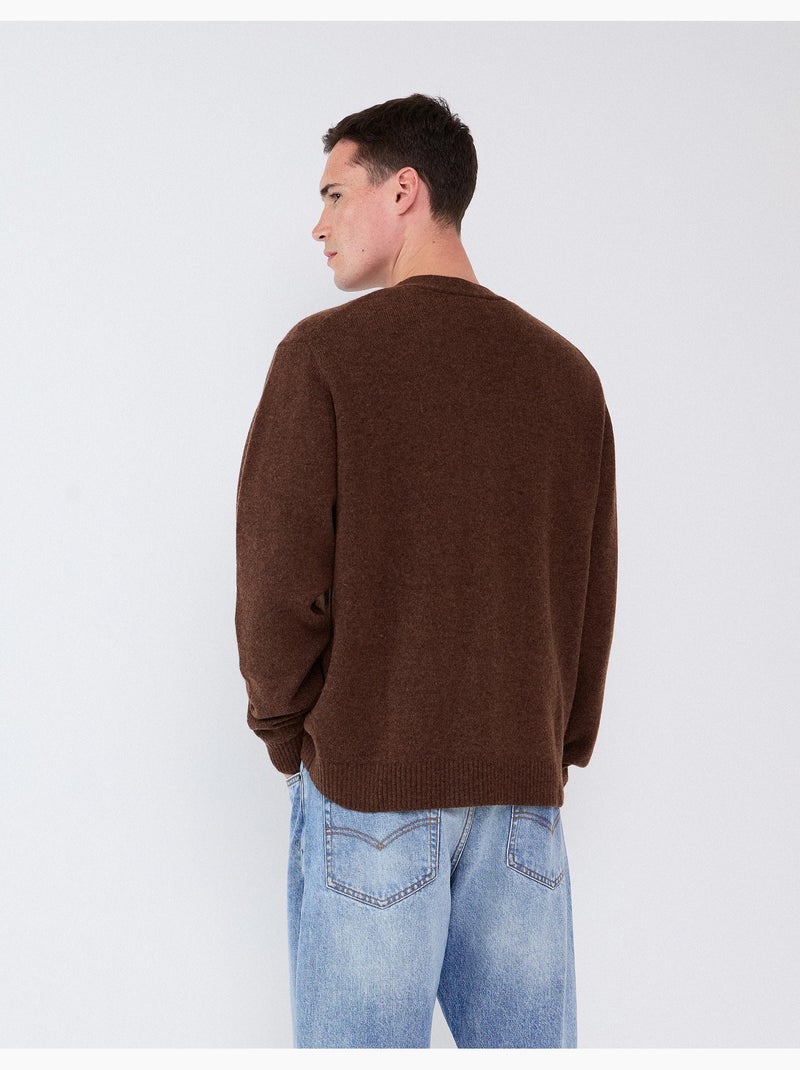 Giacca lavorata a maglia con misto lana, mo fashion Marrone - Kiabi