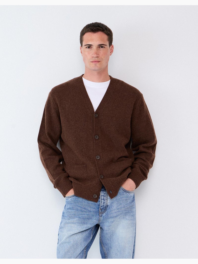 Giacca lavorata a maglia con misto lana, mo fashion Marrone - Kiabi