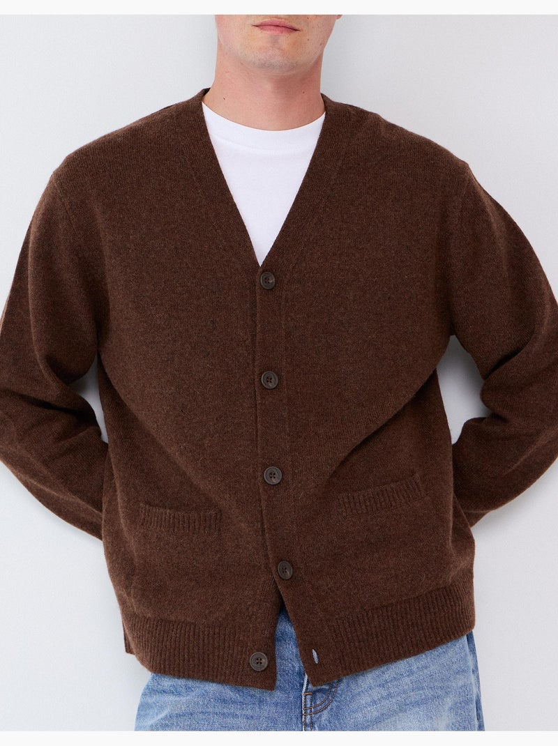 Giacca lavorata a maglia con misto lana, mo fashion Marrone - Kiabi