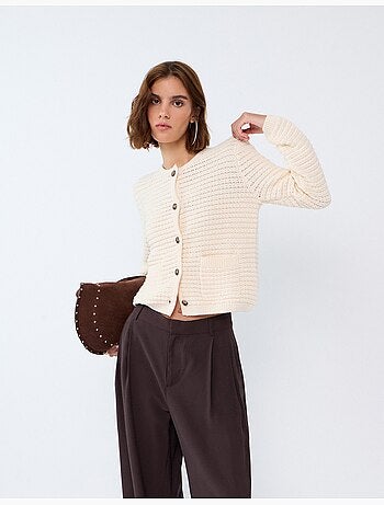 Giacca lavorata a maglia con texture, mo fashion