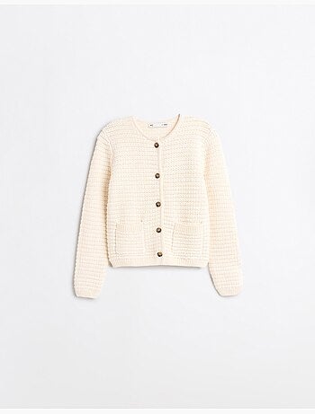 Giacca lavorata a maglia con texture, mo fashion